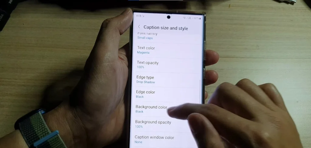 Choose Background Change option